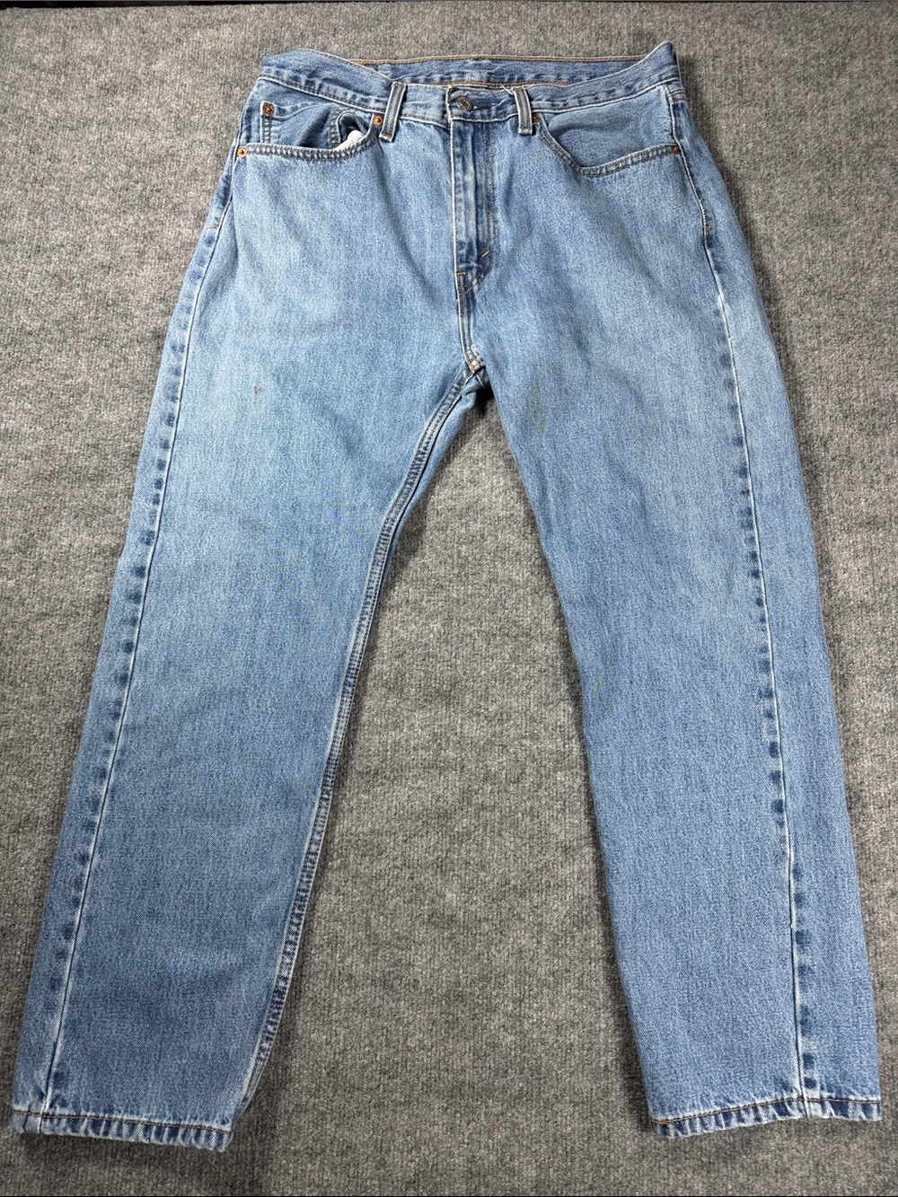 Levis 505 Mens Jeans 36x30 Blue Denim Straight Leg Light Wash